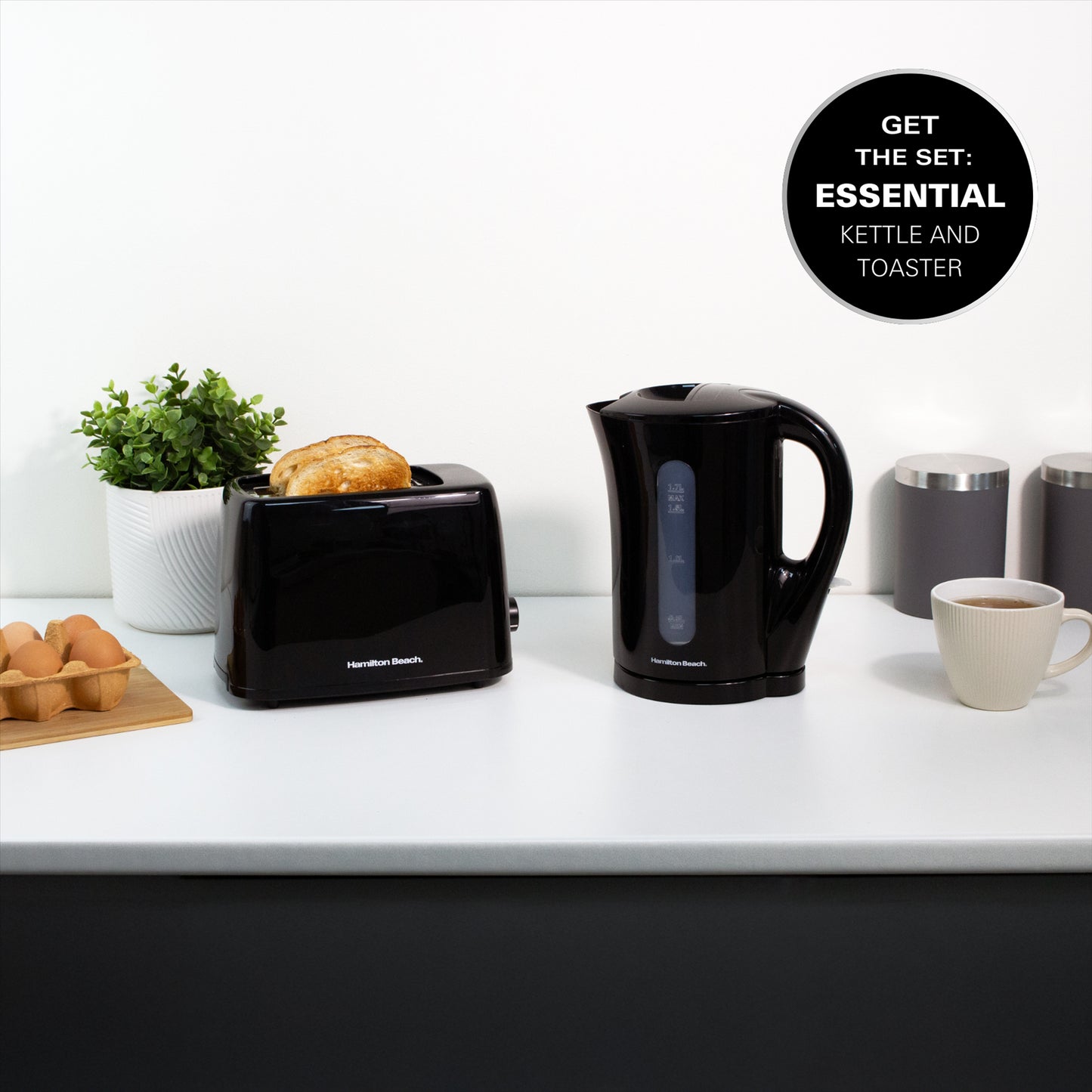 Hamilton Beach Essential 1.7L Black Plastic Kettle