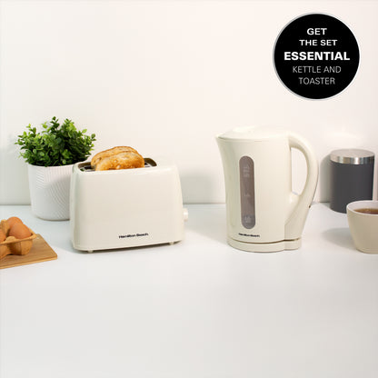 Hamilton Beach Essential 1.7L Cream Plastic Kettle