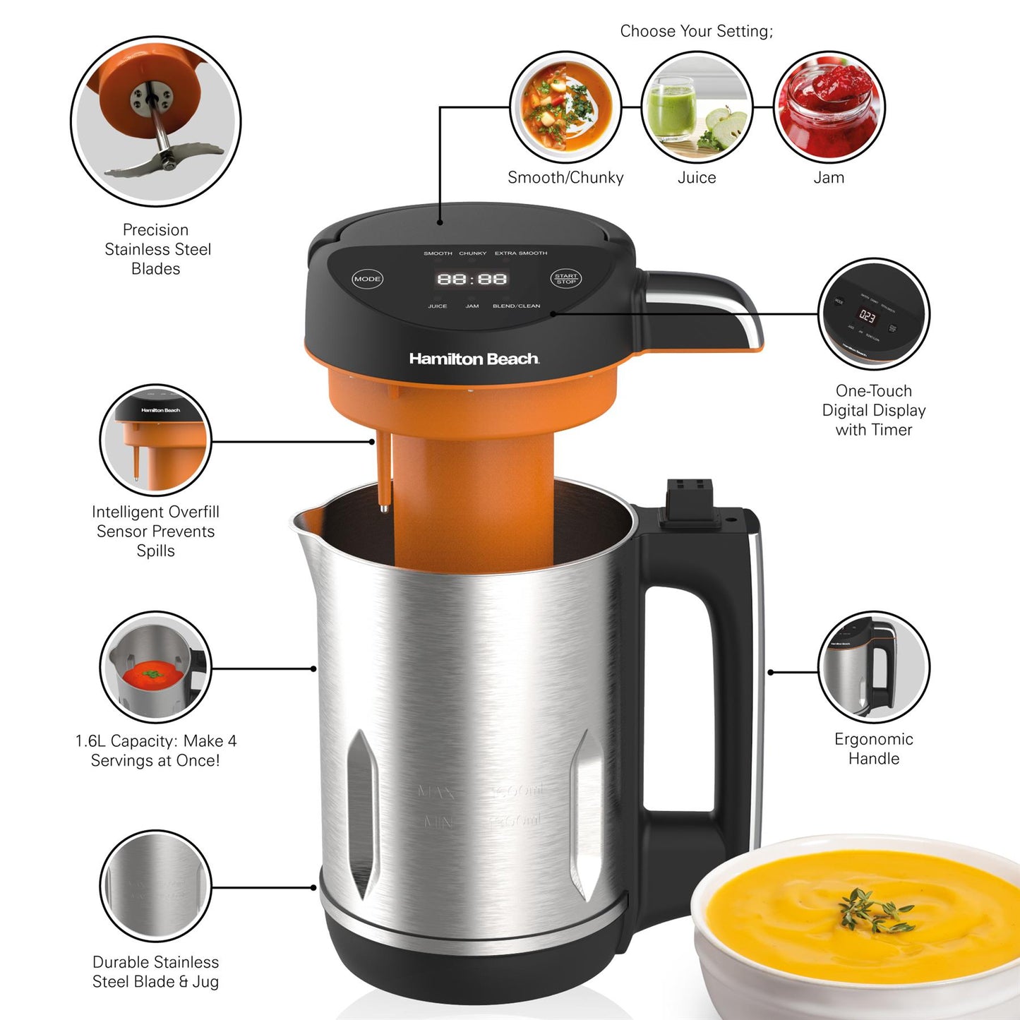 Hamilton Beach Intelligent Control Soup Maker Plus