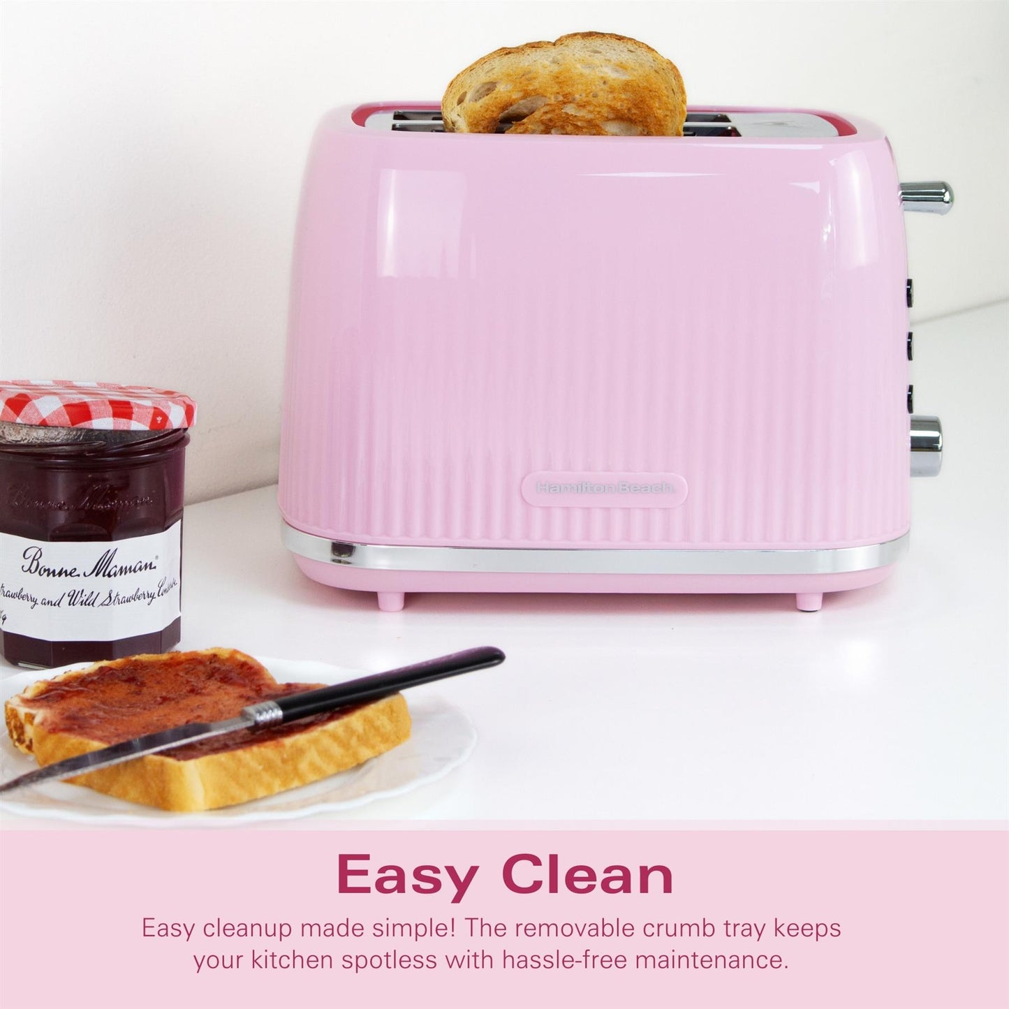 Hamilton Beach Miami 2 Slice Toaster Flamingo Pink