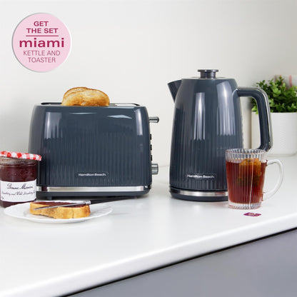 Hamilton Beach Miami 2 Slice Toaster Charcoal Grey