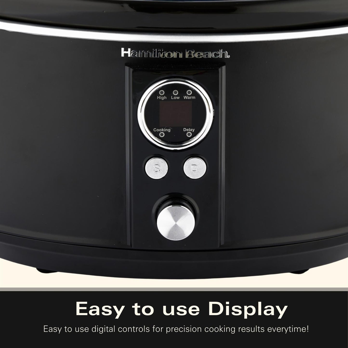 Hamilton Beach 6.5L Digital Oval Slow Cooker Black