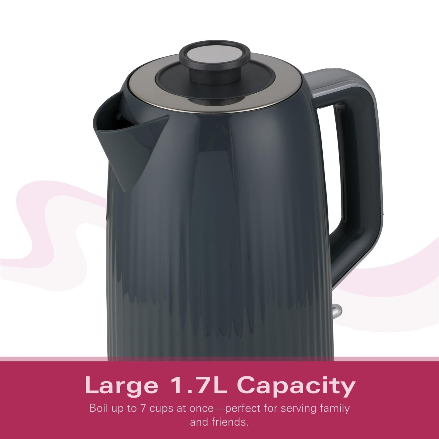 Hamilton Beach Miami 1.7L Kettle Charcoal Grey