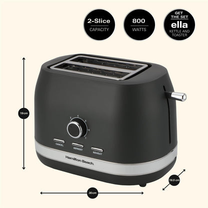 Hamilton Beach Ella 2 Slice Matte Charcoal Toaster