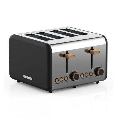 Hamilton Beach Scandi 4 Slice Toaster Matte Black with Wood Effect