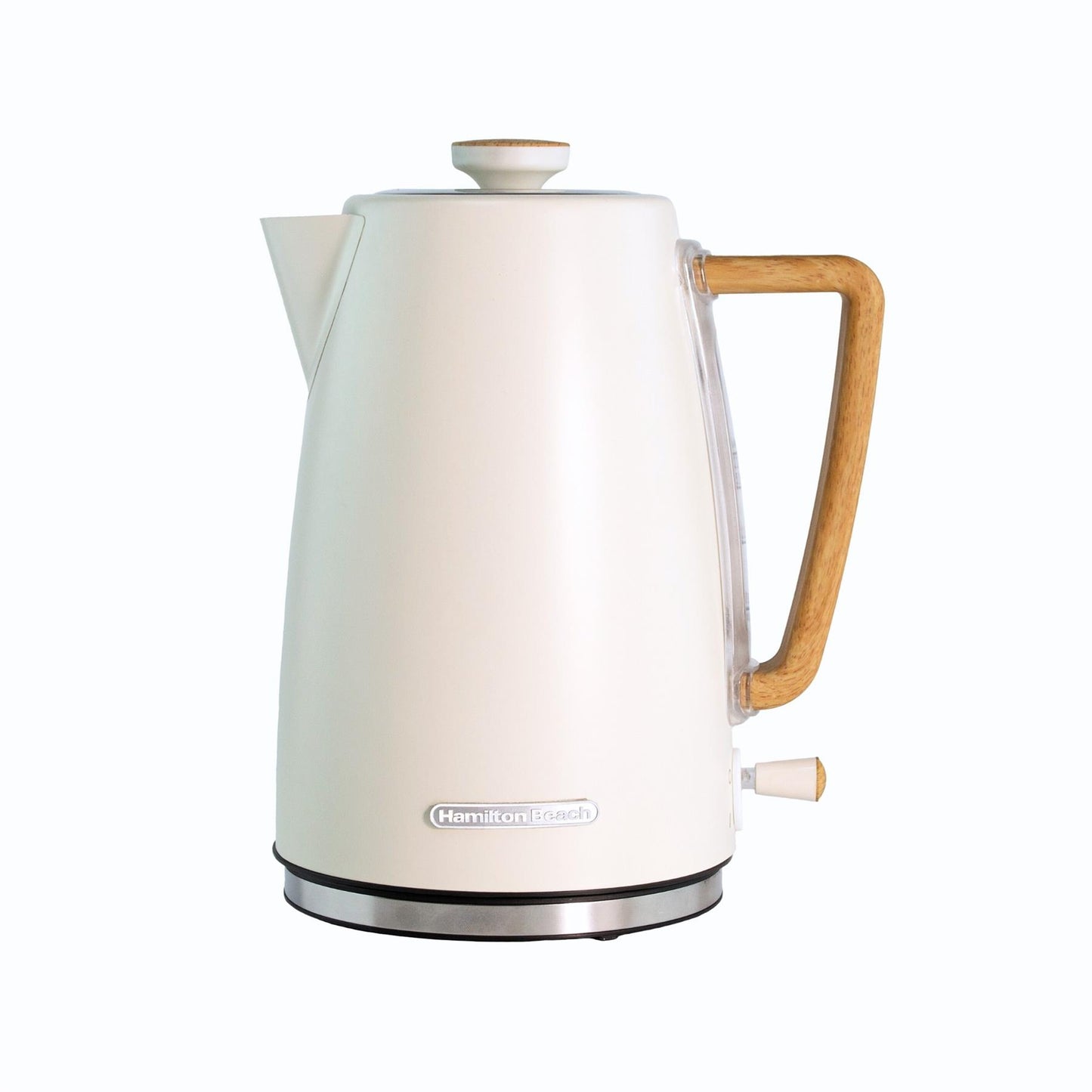 Hamilton Beach Scandi 1.7L Kettle Matte Cream with Wood Effect