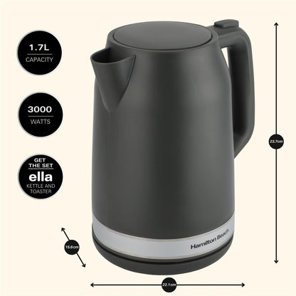 Hamilton Beach Ella 1.7L Matte Charcoal Kettle