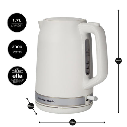 Hamilton Beach Ella 1.7L Matte White Kettle