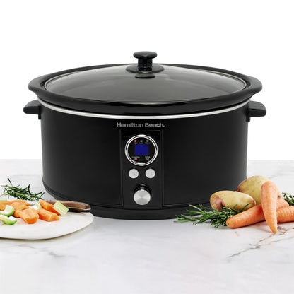 Hamilton Beach 6.5L Digital Oval Slow Cooker Black