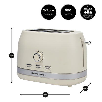 Hamilton Beach Ella 2 Slice Matte Latte Toaster